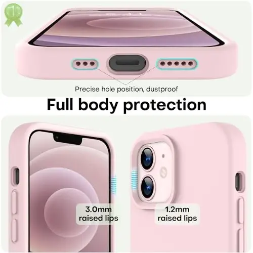 LOVE 3000 iPhone 12 Case/iPhone 12 Pro Case uchun mo'ljallangan, Premium silikon [Yumshoq chizishga qarshi mikrofiber astar] Zarbadan himoya qiluvchi telefon g'ilofi erkaklar ayollar qizlar uchun 6,1