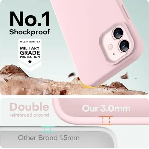 LOVE 3000 iPhone 12 Case/iPhone 12 Pro Case uchun mo'ljallangan, Premium silikon [Yumshoq chizishga qarshi mikrofiber astar] Zarbadan himoya qiluvchi telefon g'ilofi erkaklar ayollar qizlar uchun 6,1