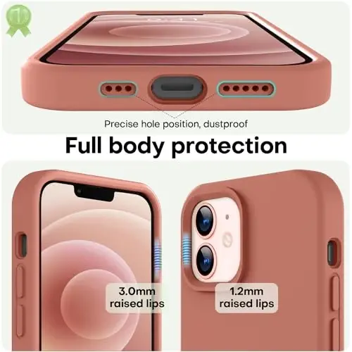 LOVE 3000 iPhone 12 Case/iPhone 12 Pro Case uchun mo'ljallangan, Premium Silikon [Yumshoq Chizishga Qarshi Mikrofiber Astar] Zarbadan himoya qiluvchi telefon g'ilofi Erkaklar Ayollar Qizlar uchun 6.1