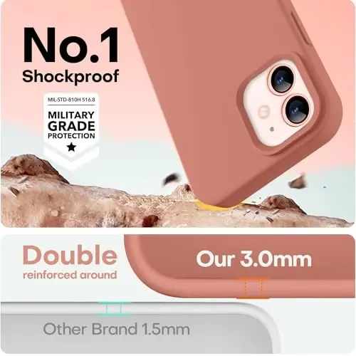 LOVE 3000 iPhone 12 Case/iPhone 12 Pro Case uchun mo'ljallangan, Premium Silikon [Yumshoq Chizishga Qarshi Mikrofiber Astar] Zarbadan himoya qiluvchi telefon g'ilofi Erkaklar Ayollar Qizlar uchun 6.1