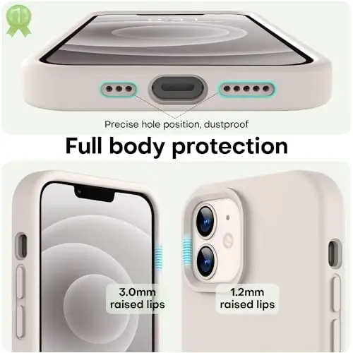 LOVE 3000 iPhone 12 Case/iPhone 12 Pro Case uchun mo'ljallangan, Premium silikon [Yumshoq chizishga qarshi mikrofiber astar] Zarbadan himoya qiluvchi telefon g'ilofi erkaklar ayollar qizlar uchun 6.1