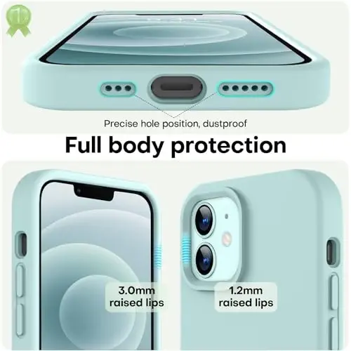 LOVE 3000 iPhone 12 Case/iPhone 12 Pro Case uchun mo'ljallangan, Premium silikon [Yumshoq chizishga qarshi mikrofiber astar] Zarbadan himoya qiluvchi telefon g'ilofi erkaklar ayollar qizlar uchun 6,1