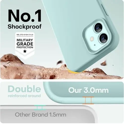 LOVE 3000 iPhone 12 Case/iPhone 12 Pro Case uchun mo'ljallangan, Premium silikon [Yumshoq chizishga qarshi mikrofiber astar] Zarbadan himoya qiluvchi telefon g'ilofi erkaklar ayollar qizlar uchun 6,1