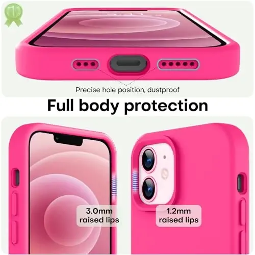 LOVE 3000 iPhone 12 Case/iPhone 12 Pro Case uchun mo'ljallangan, Premium silikon [Yumshoq chizishga qarshi mikrofiber astar] Zarbadan himoya qiluvchi telefon qutisi erkaklar ayollar qizlar uchun 6.1