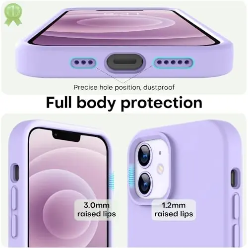 LOVE 3000 iPhone 12 Case/iPhone 12 Pro Case uchun mo'ljallangan, Premium silikon [Yumshoq chizishga qarshi mikrofiber astar] zarbga chidamli himoya telefon qutisi erkaklar ayollar qizlar uchun 6,1