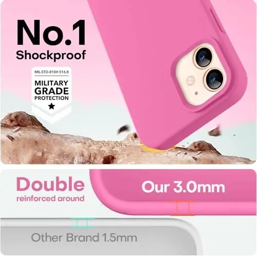 LOVE 3000 iPhone 12 Case/iPhone 12 Pro Case uchun mo'ljallangan, Premium Silikon [Yumshoq Tirnalishga Qarshi Mikrofiber Astar] Zarba o'tkazmaydigan Himoya Telefon Qutisi Erkaklar Ayollar Qizlar uchun 6.1