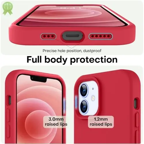 LOVE 3000 iPhone 12 Case/iPhone 12 Pro Case uchun mo'ljallangan, Premium silikon [Yumshoq tirnalishga qarshi mikrofiber astar] zarbga chidamli himoya telefon qutisi erkaklar ayollar qizlar 6.1