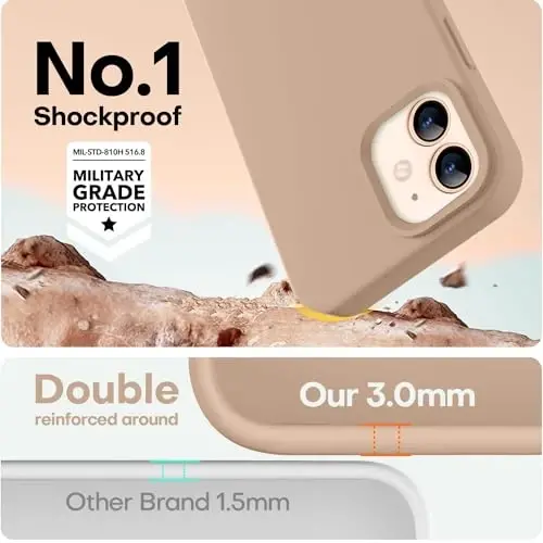 LOVE 3000 iPhone 12 Case/iPhone 12 Pro Case uchun mo'ljallangan, Premium silikon [Yumshoq tirnalishga qarshi mikrofiber qoplamali] Zarbalarga chidamli himoya telefon qutisi erkaklar ayollar qizlar 6.1