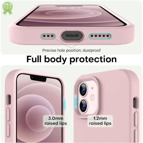 LOVE 3000 iPhone 12 Case/iPhone 12 Pro Case uchun mo'ljallangan, Premium silikonli [Yumshoq chizishga qarshi mikrofiber astarli] zarbaga chidamli himoya telefon qutisi erkaklar ayollar qizlar uchun 6.1