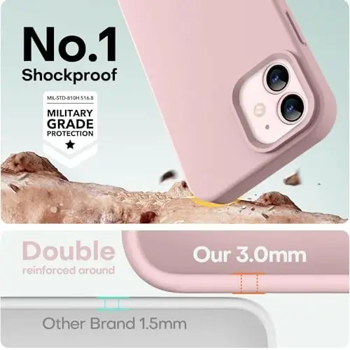 LOVE 3000 iPhone 12 Case/iPhone 12 Pro Case uchun mo'ljallangan, Premium silikonli [Yumshoq chizishga qarshi mikrofiber astarli] zarbaga chidamli himoya telefon qutisi erkaklar ayollar qizlar uchun 6.1