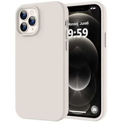 LOVE 3000 Compatible with iPhone 12 Pro Max Phone Case | Thickening 2.1 MM Liquid Silicone | Anti-Scratch Microfiber Lining | Full-Body Duty Heavy Protection Case for Men, Stone - 1