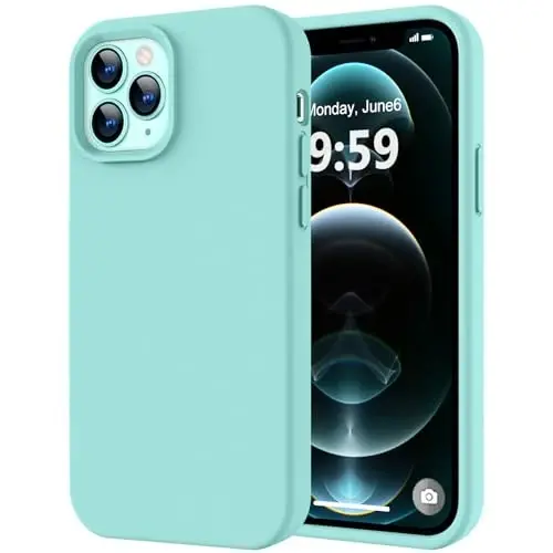 LOVE 3000 Compatible with iPhone 12 Pro Max Phone Case | Thickening 2.1 MM Liquid Silicone | Anti-Scratch Microfiber Lining | Full-Body Duty Heavy Protection Case for Men, Sea Blue - 1