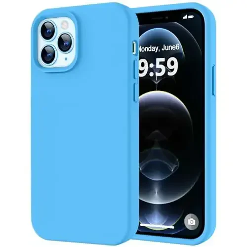 LOVE 3000 Compatible with iPhone 12 Pro Max Phone Case | Thickening 2.1 MM Liquid Silicone | Anti-Scratch Microfiber Lining | Full-Body Duty Heavy Protection Case for Men, Blue - LOVE 3000
