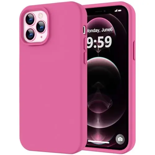 LOVE 3000 iPhone 12 Pro Max uchun mos keladigan telefon g‘ilofi | Qalinligi 2,1 MM suyuq silikon | Tirnalishga qarshi mikrofiber astar | Erkaklar uchun to‘liq himoya, Pitaya 