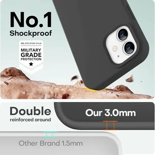 LOVE 3000 iPhone 12/iPhone 12 Pro uchun g‘ilof, Premium silikon, [chizilishga qarshi yumshoq mikrofiber astarli] zarbga chidamli himoya g‘ilofi, erkaklar, ayollar va qizlar uchun 6,1