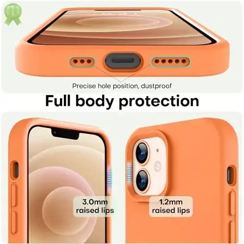 LOVE 3000 iPhone 12/iPhone 12 Pro uchun g‘ilof, Premium silikon [Yumshoq chizilishga qarshi mikrofiber astar] Zarba o‘tkazmaydigan himoya g‘ilofi erkaklar ayollar qizlar uchun 6.1