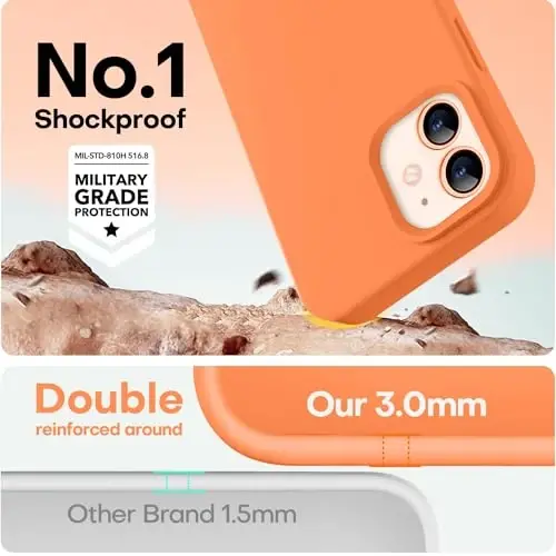 LOVE 3000 iPhone 12/iPhone 12 Pro uchun g‘ilof, Premium silikon [Yumshoq chizilishga qarshi mikrofiber astar] Zarba o‘tkazmaydigan himoya g‘ilofi erkaklar ayollar qizlar uchun 6.1