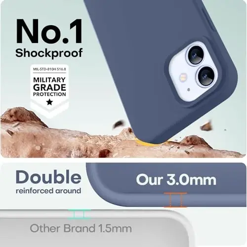 LOVE 3000 iPhone 12/iPhone 12 Pro uchun g‘ilof, Premium silikon, [Yumshoq chizilishga qarshi mikrofiber astar] Zarbadan himoya qiluvchi telefon g‘ilofi, erkaklar ayollar qizlar uchun 6.1