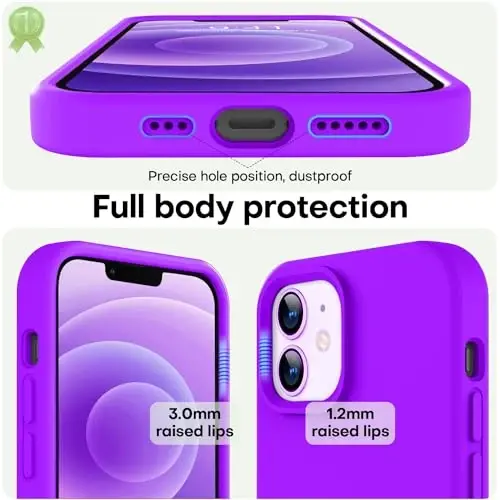 LOVE 3000 iPhone 12/iPhone 12 Pro uchun g'ilof, Premium silikon, [Yumshoq chizishga qarshi mikrofiber astar] Zarbadan himoya qiluvchi telefon g'ilofi erkaklar ayollar qizlar uchun 6.1