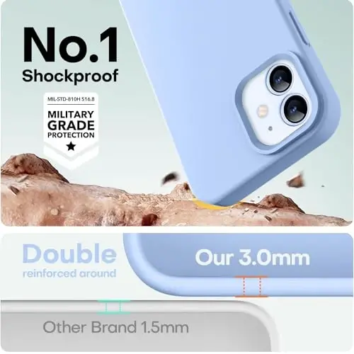 LOVE 3000 iPhone 12/iPhone 12 Pro uchun g‘ilof, Premium silikon [Yumshoq chizishga qarshi mikrofiber astar] Zarbadan himoya qiluvchi telefon g‘ilofi erkaklar ayollar qizlar uchun 6.1