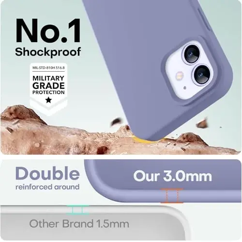 LOVE 3000 iPhone 12/iPhone 12 Pro uchun g‘ilof, Premium silikon, [Yumshoq tirnalishga qarshi mikrofiber astar] Zarbadan himoya qiluvchi telefon g‘ilofi, Erkaklar Ayollar Qizlar uchun 6.1