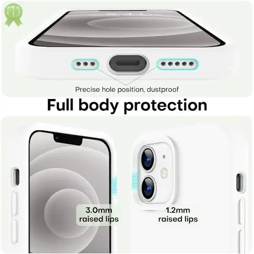LOVE 3000 iPhone 12/iPhone 12 Pro uchun g‘ilof, Premium silikon [Yumshoq tirnalishga qarshi mikrofiber astar] Zarbadan himoya qiluvchi telefon g‘ilofi erkaklar ayollar qizlar uchun 6.1