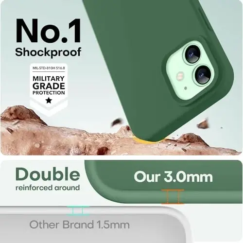 LOVE 3000 iPhone 12/iPhone 12 Pro uchun g‘ilof, Premium silikon, [Yumshoq tirnalishga qarshi mikrofiber astar] Zarbadan himoya qiluvchi telefon g‘ilofi erkaklar, ayollar va qizlar uchun 6.1