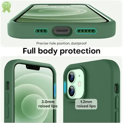 LOVE 3000 iPhone 12/iPhone 12 Pro uchun g‘ilof, Premium silikon, [Yumshoq tirnalishga qarshi mikrofiber astar] Zarbadan himoya qiluvchi telefon g‘ilofi erkaklar, ayollar va qizlar uchun 6.1