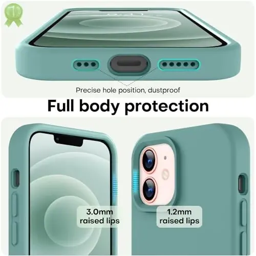 LOVE 3000 iPhone 12/iPhone 12 Pro uchun g‘ilof, Premium silikon, [Yumshoq tirnalishga qarshi mikrofiber astarli] zarbga chidamli himoya g‘ilofi, erkaklar ayollar qizlar uchun 6.1