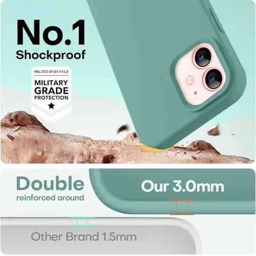 LOVE 3000 iPhone 12/iPhone 12 Pro uchun g‘ilof, Premium silikon, [Yumshoq tirnalishga qarshi mikrofiber astarli] zarbga chidamli himoya g‘ilofi, erkaklar ayollar qizlar uchun 6.1