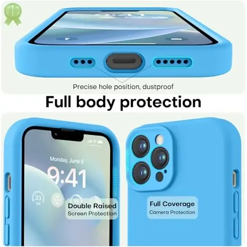 LOVE 3000 iPhone 13 Pro Max uchun g'ilof, Premium silikon, [Yumshoq chizishga qarshi mikrofiber astar] Zarbadan himoya qiluvchi telefon g'ilofi erkaklar ayollar qizlar uchun 6,7