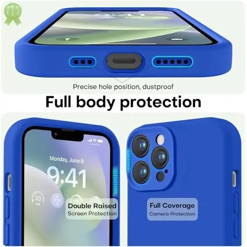 LOVE 3000 iPhone 13 Pro Max uchun mo'ljallangan g'ilof, Premium silikon, [Yumshoq chizishga qarshi mikrofiber astarli] zarbga chidamli himoya telefon g'ilofi erkaklar ayollar qizlar 6,7