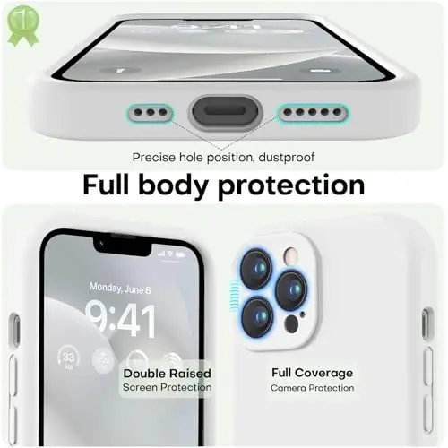 LOVE 3000 iPhone 13 Pro Max uchun mo'ljallangan g'ilof, Premium silikon [Yumshoq tirnalishga qarshi mikrofiber astar] Zarba o'tkazmaydigan himoya telefon g'ilofi erkaklar ayollar qizlar uchun 6,7