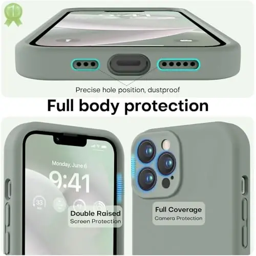 LOVE 3000 iPhone 13 Pro Max uchun mo'ljallangan g'ilof, Premium silikon [Yumshoq tirnalishga qarshi mikrofiber astar] Zarbadan himoya qiluvchi telefon g'ilofi erkaklar ayollar qizlar uchun 6,7