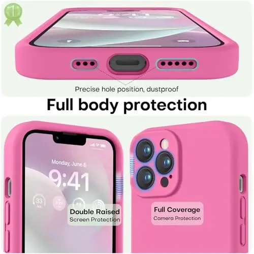LOVE 3000 iPhone 13 Pro Max uchun mo'ljallangan g'ilof, Premium silikon [Yumshoq tirnalishga qarshi mikrofiber astar] Zarbadan himoya qiluvchi telefon g'ilofi erkaklar ayollar qizlar uchun 6,7