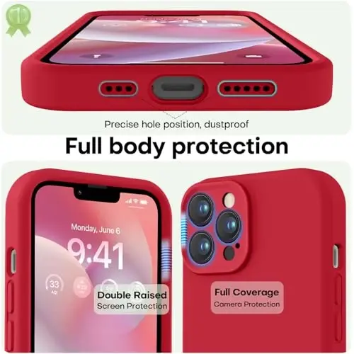 LOVE 3000 iPhone 13 Pro Max uchun mo'ljallangan g'ilof, Premium silikon, [Yumshoq tirnalishga qarshi mikrofiber astar] Zarbalarga chidamli himoya telefon g'ilofi erkaklar ayollar qizlar uchun 6,7