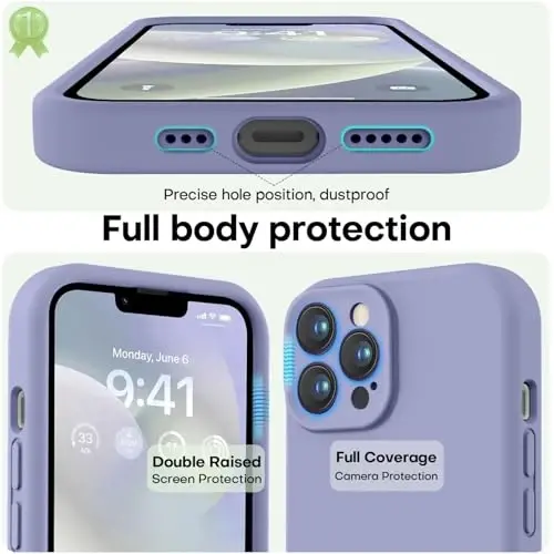 LOVE 3000 iPhone 13 Pro Max uchun mo'ljallangan g'ilof, [Yumshoq tirnalishga qarshi mikrofiber astar] bilan Premium silikon, erkaklar, ayollar va qizlar uchun zarbaga chidamli himoya telefon g'ilofi 6,7