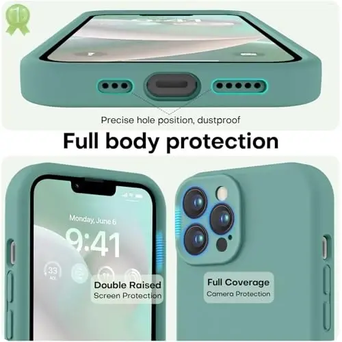 LOVE 3000 iPhone 13 Pro Max uchun mo'ljallangan g'ilof, [Yumshoq tirnalishga qarshi mikrofiber astarli] Premium silikon zarbga chidamli himoya telefon g'ilofi erkaklar ayollar qizlar 6.7