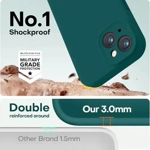 LOVE 3000 iPhone 13 uchun mo'ljallangan g'ilof, [Kamera himoyasi] bilan Premium silikon [Yumshoq tirnalishga qarshi mikrofiber astar] iPhone 13 ayollar erkaklar qizlar uchun zarbga chidamli himoya telefon g'ilofi 6.1