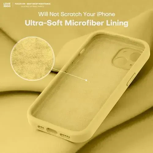 LOVE 3000 iPhone 13 uchun mo'ljallangan g'ilof, Premium silikon [Kamera himoyasi] [Yumshoq tirnalishga qarshi mikrofiber astar] iPhone 13 ayollar erkaklar qizlar uchun zarbga chidamli himoya telefon g'ilofi 6.1