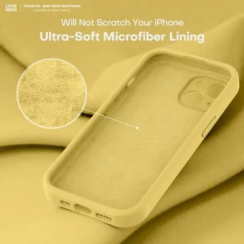 LOVE 3000 iPhone 13 uchun mo'ljallangan g'ilof, Premium silikon [Kamera himoyasi] [Yumshoq tirnalishga qarshi mikrofiber astar] iPhone 13 ayollar erkaklar qizlar uchun zarbga chidamli himoya telefon g'ilofi 6.1