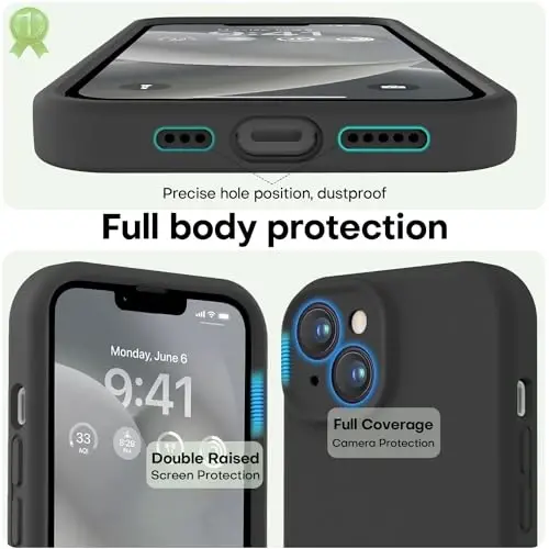 LOVE 3000 iPhone 14 Kılıf için Tasarlandı, [Yumuşak Çizilmez Mikrofiber Astar] ile Premium Silikon, Erkekler Kadınlar Kızlar için Darbeye Dayanıklı Koruyucu Telefon Kılıfı 6.1