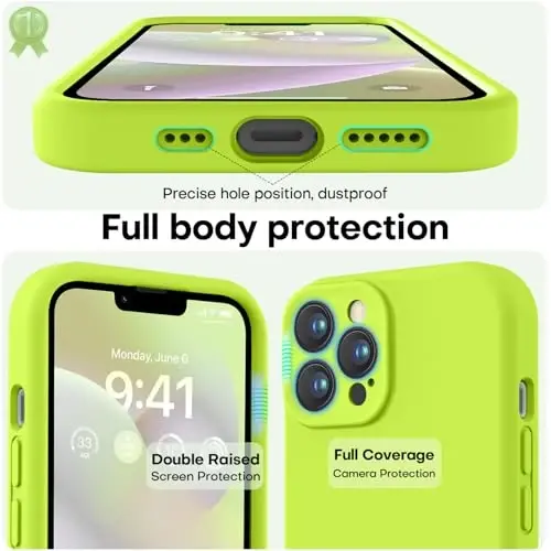 LOVE 3000 iPhone 14 Pro Max uchun g‘ilof, Premium silikon, [Yumshoq tirnalishga qarshi mikrofiber astar] Zarbalarga chidamli himoya g‘ilofi erkaklar, ayollar va qizlar uchun 6,7