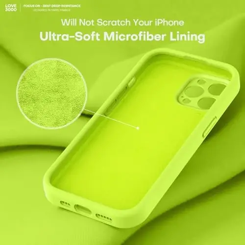 LOVE 3000 iPhone 14 Pro Max uchun g‘ilof, Premium silikon, [Yumshoq tirnalishga qarshi mikrofiber astar] Zarbalarga chidamli himoya g‘ilofi erkaklar, ayollar va qizlar uchun 6,7