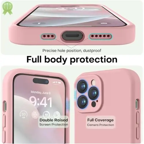LOVE 3000 iPhone 14 Pro Max uchun mo'ljallangan g'ilof, Premium silikon [Yumshoq chizishga qarshi mikrofiber astar] Zarbadan himoya qiluvchi telefon g'ilofi erkaklar, ayollar, qizlar uchun 6,7