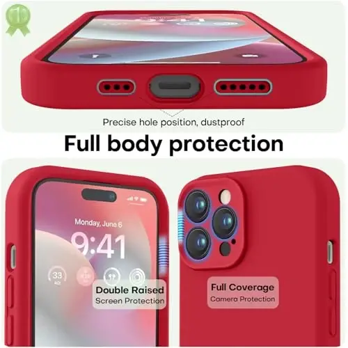 LOVE 3000 iPhone 14 Pro Max uchun mo'ljallangan g'ilof, Premium silikon [Yumshoq chizishga qarshi mikrofiber astar] Zarbadan himoya qiluvchi telefon g'ilofi erkaklar ayollar qizlar uchun 6,7