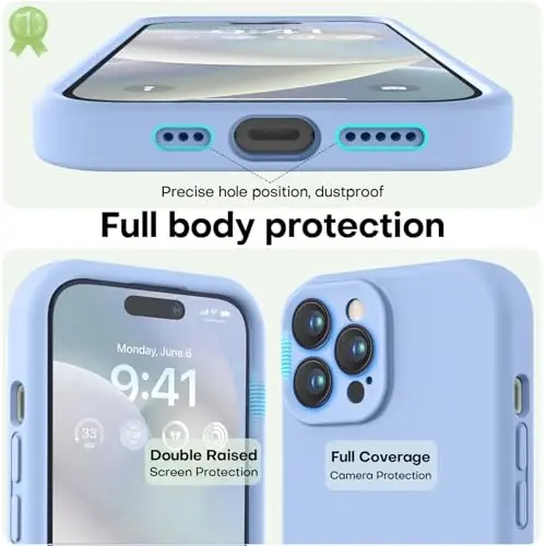 LOVE 3000 iPhone 14 Pro Max uchun mo'ljallangan g'ilof, Premium silikon [Yumshoq tirnalishga qarshi mikrofiber astar] Zarba o'tkazmaydigan himoya telefon g'ilofi erkaklar ayollar qizlar 6.7