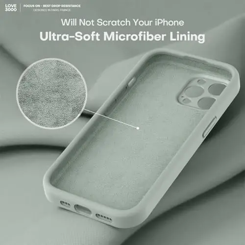 LOVE 3000 iPhone 14 Pro Max uchun mo'ljallangan g'ilof, Premium silikon [Yumshoq tirnalishga qarshi mikrofiber astar] Zarba o'tkazmaydigan himoya telefon g'ilofi erkaklar ayollar qizlar uchun 6,7