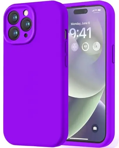 LOVE 3000 iPhone 14 Pro Max uchun mo'ljallangan g'ilof, Premium silikon [Yumshoq tirnalishga qarshi mikrofiber astar] Zarbadan himoya qiluvchi telefon g'ilofi erkaklar ayollar qizlar uchun 6,7