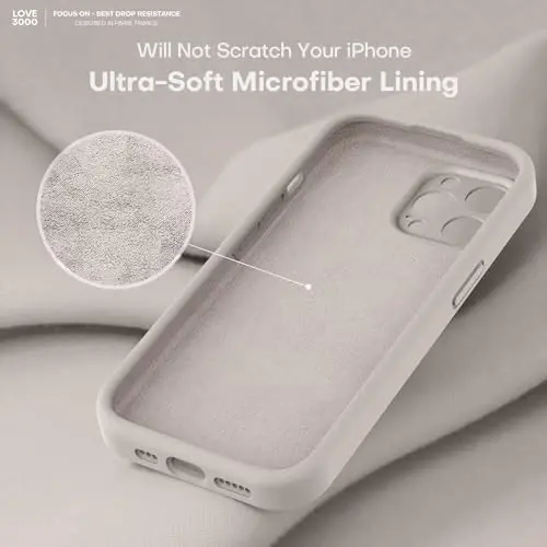 LOVE 3000 iPhone 14 Pro Max uchun mo'ljallangan g'ilof, Premium silikon, [Yumshoq tirnalishga qarshi mikrofiber astar] Zarbadan himoya qiluvchi telefon g'ilofi erkaklar, ayollar, qizlar uchun 6,7